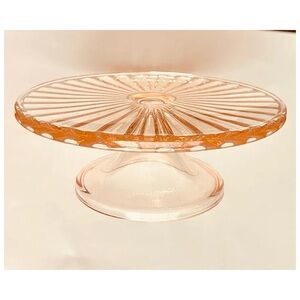 Target Pink Champagne Fluted Glass Mini Cake Stand Cupcake Dish Serving Platter